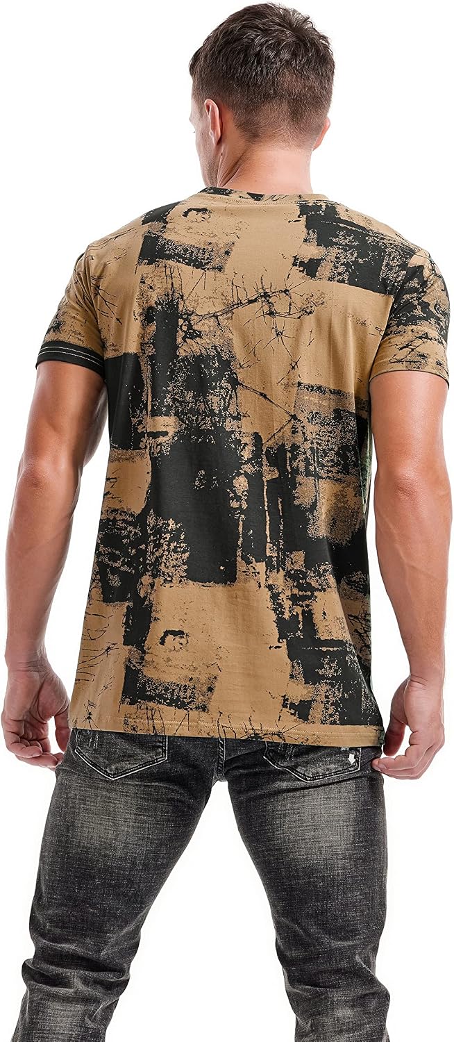 Detalle de RONOMO Herren-T-Shirt aus 95% Baumwolle & 5% Spandex (Mikroelastik), hautfreundlich