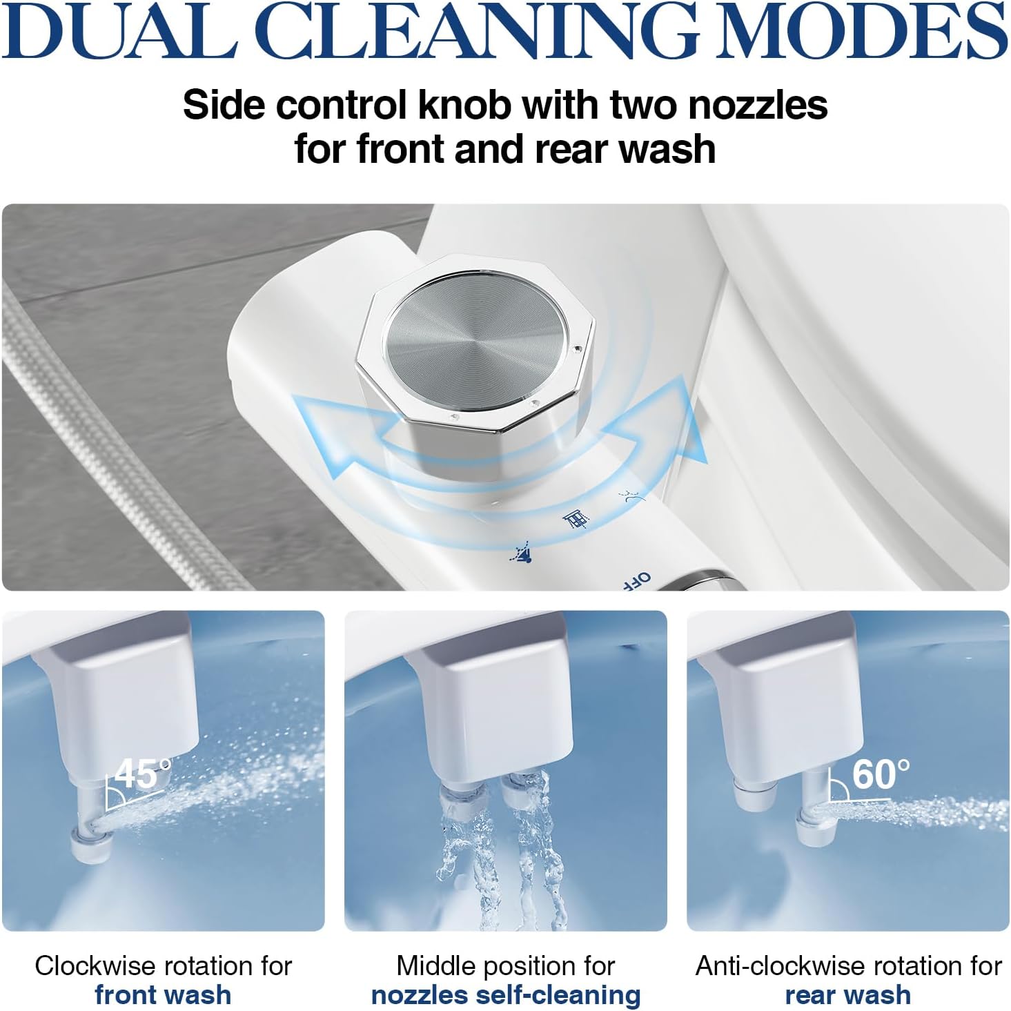 Detalle 2 de ANNWA TT17N Non-Electric Bidet Attachment with Dual Nozzles and 3 Modes