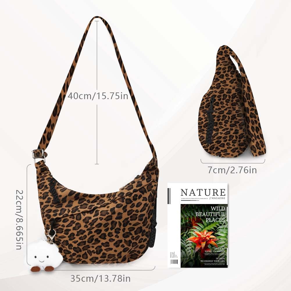 Thumbnail 3 de Aucuu Borsa a Tracolla Spalla: mezzaluna in cotone con multi-scomparti