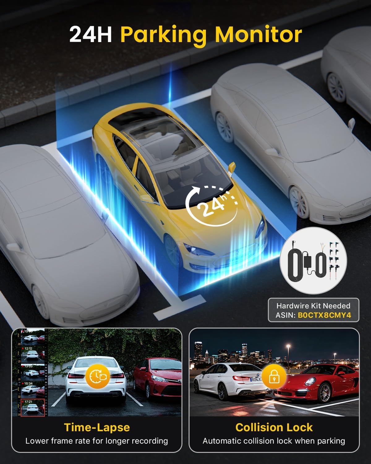 Thumbnail 4 de GKU D600 4K Dash Cam Front and Rear