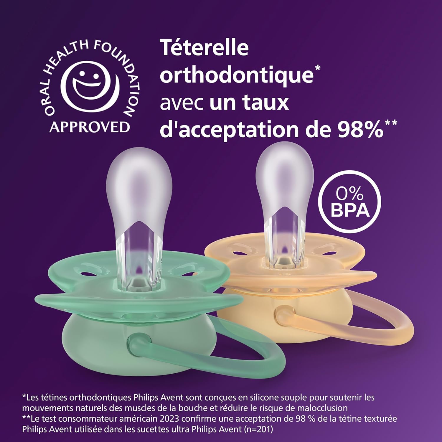 Thumbnail 2 de Philips Avent sucettes ultra-douces SCF091/53 (6 à 18 mois) lot de 4 avec tétines orthodontiques