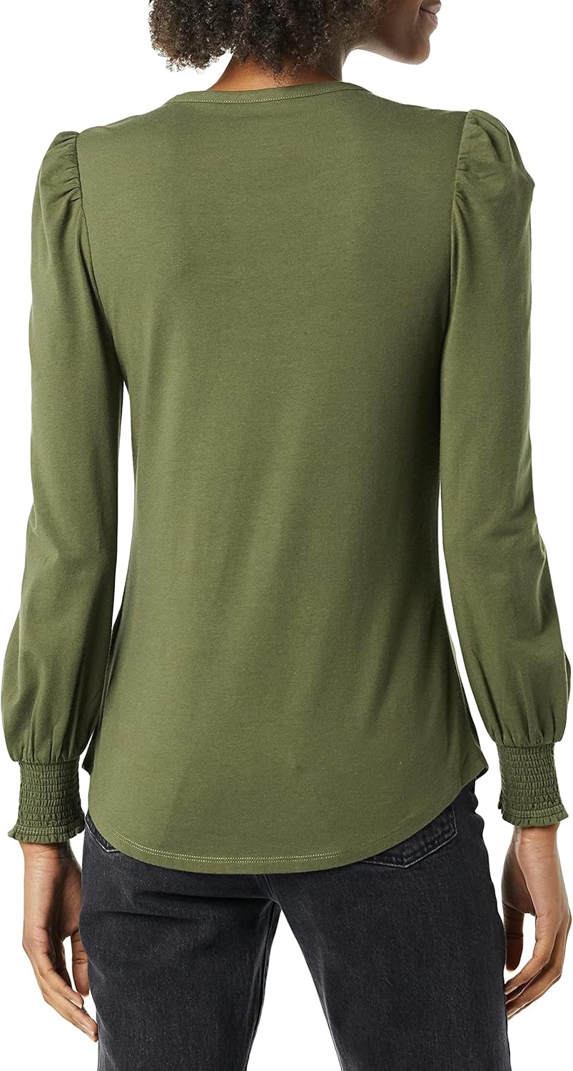 Thumbnail 1 de Amazon Essentials Women's Long-Sleeve Crewneck Smocked Cuff T-Shirt