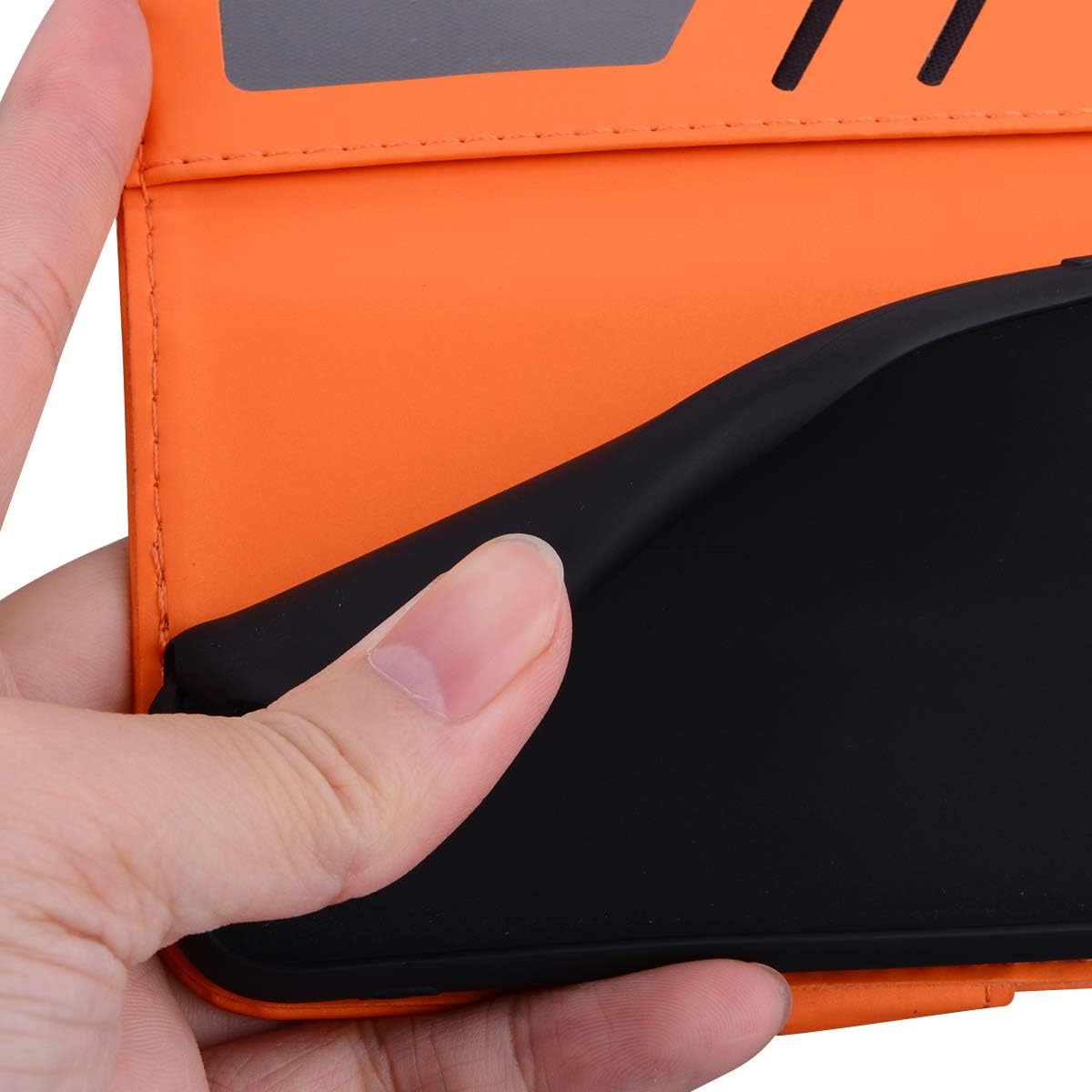 Thumbnail 5 de Ailisi Wallet Hülle für Samsung Galaxy S25 Ultra – Kartenfach, Ständer & magnetischer Verschluss (Orange, Cartoon PU Leder)