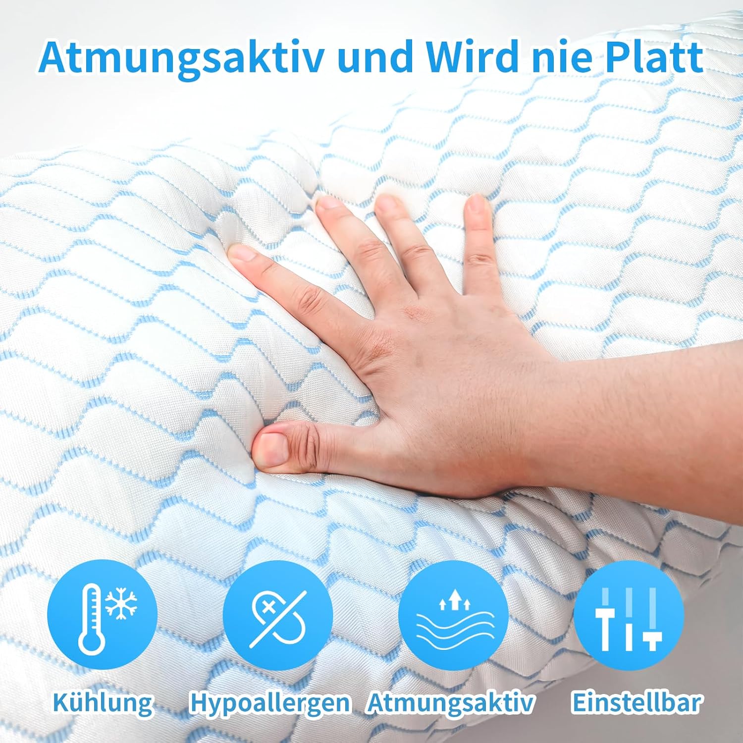 Thumbnail 2 de SINGHAI Kopfkissen – Memory Foam, Kühlendes Bezug, 40x80 cm