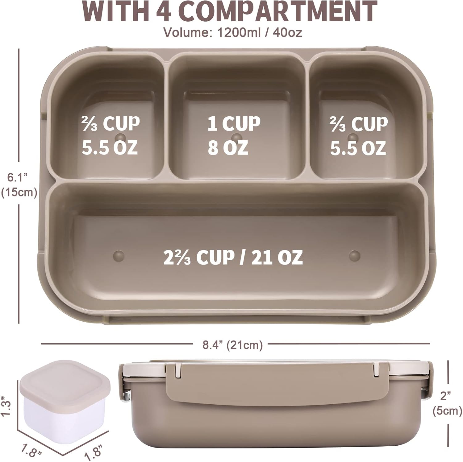 Detalle 2 de Bento Box with 4 Compartments 🥣