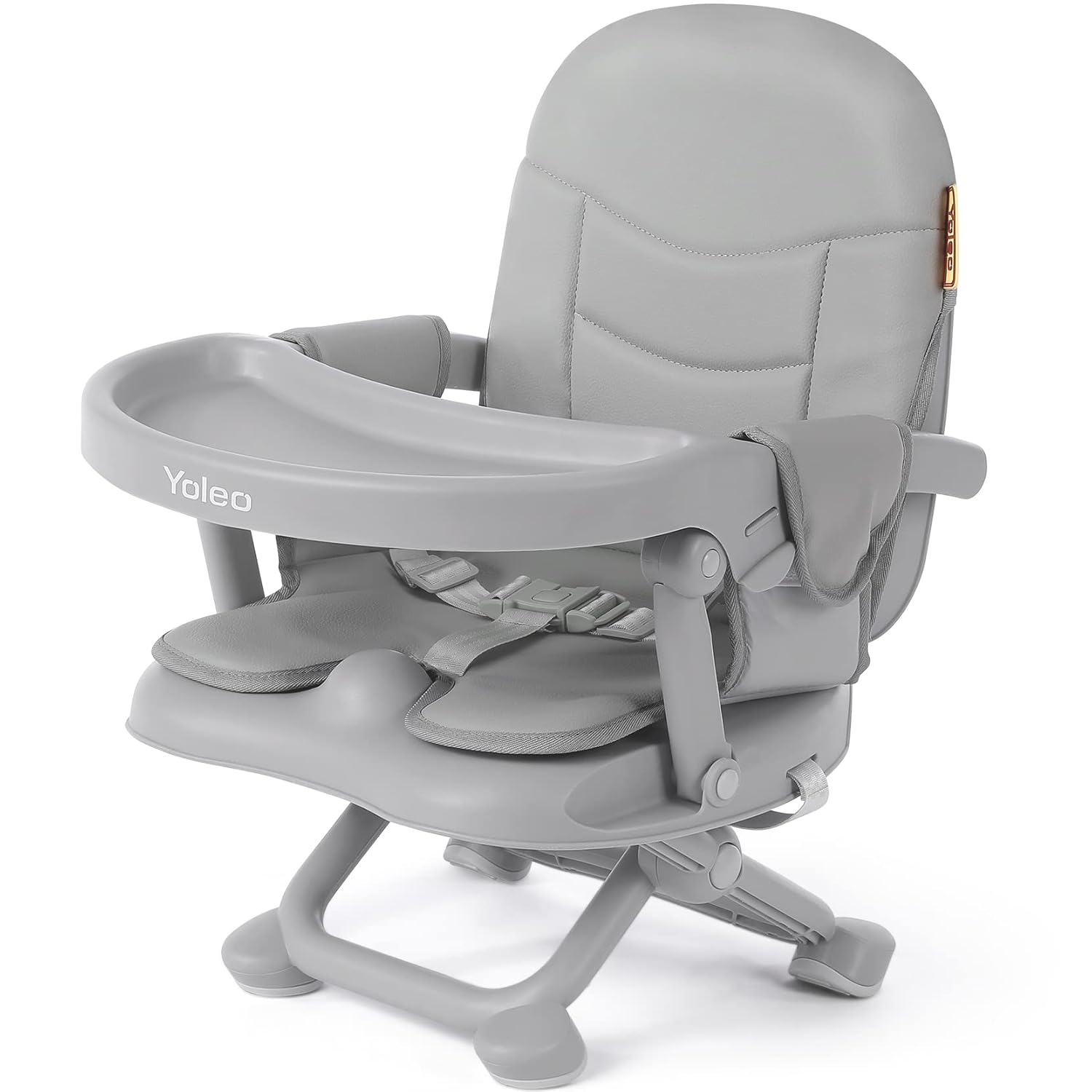 Detalle de YOLEO Foldable Booster Seat with 4 Heights, Removable Tray and PU Cushion
