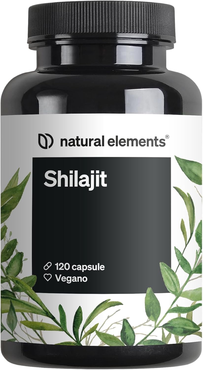 Detalle de natural elements Integratore di Shilajit 1300 mg per dose – 120 capsule vegane (prodotto in Germania, testato in laboratorio)