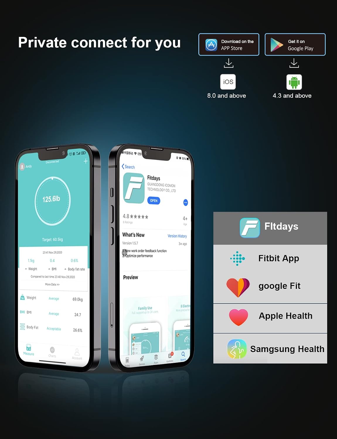 Detalle de Healthkeep Bilancia Intelligente Impedenziometrica Bluetooth