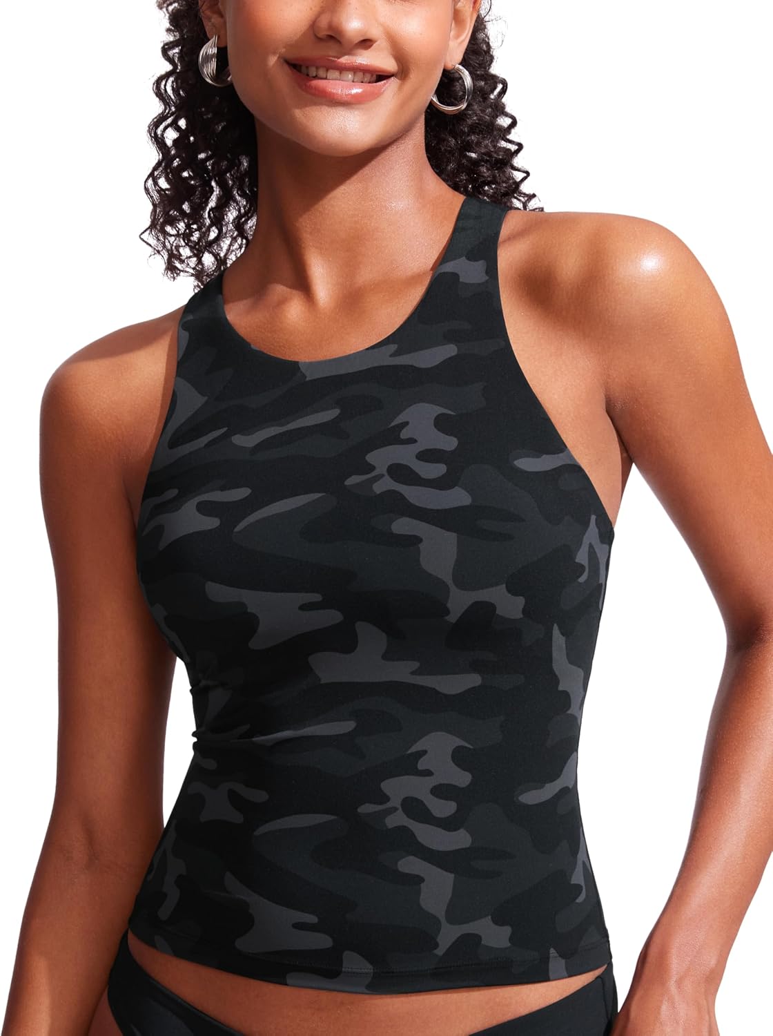 Thumbnail 6 de CRZ YOGA Racerback tankini à col montant (haut seulement) — maintien confortable pour nager
