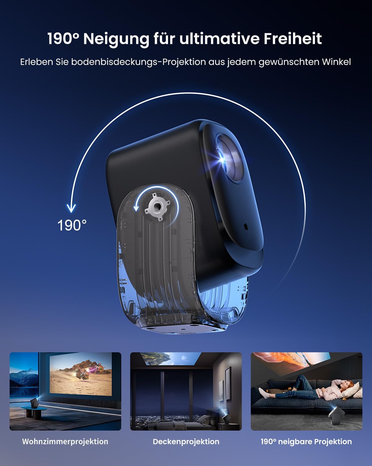 Thumbnail 2 de Dangbei N2 mini Smart Beamer (1080P) mit Ständer – Netflix-fähig, Autofokus & Trapezkorrektur