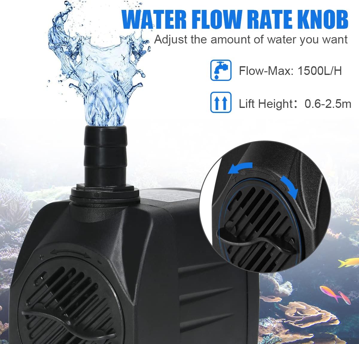 Detalle 2 de Flintronic Mini Bomba de Agua 25W 1500L/H