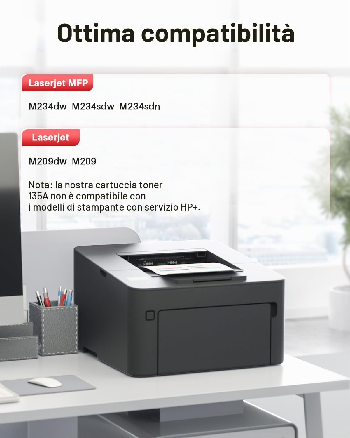 Detalle 2 de Halloya 135A W1350A Toner Con Chip Compatibile per HP LaserJet M234/M209 – Nero, 1-Pack