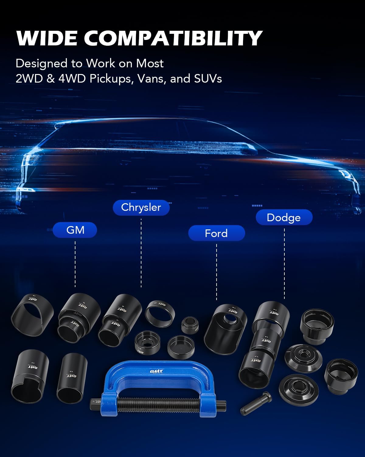 Thumbnail 5 de Orion Motor Tech Master Ball Joint Press Kit — 23pc Heavy-Duty Ball Joint Press & U Joint Removal Kit