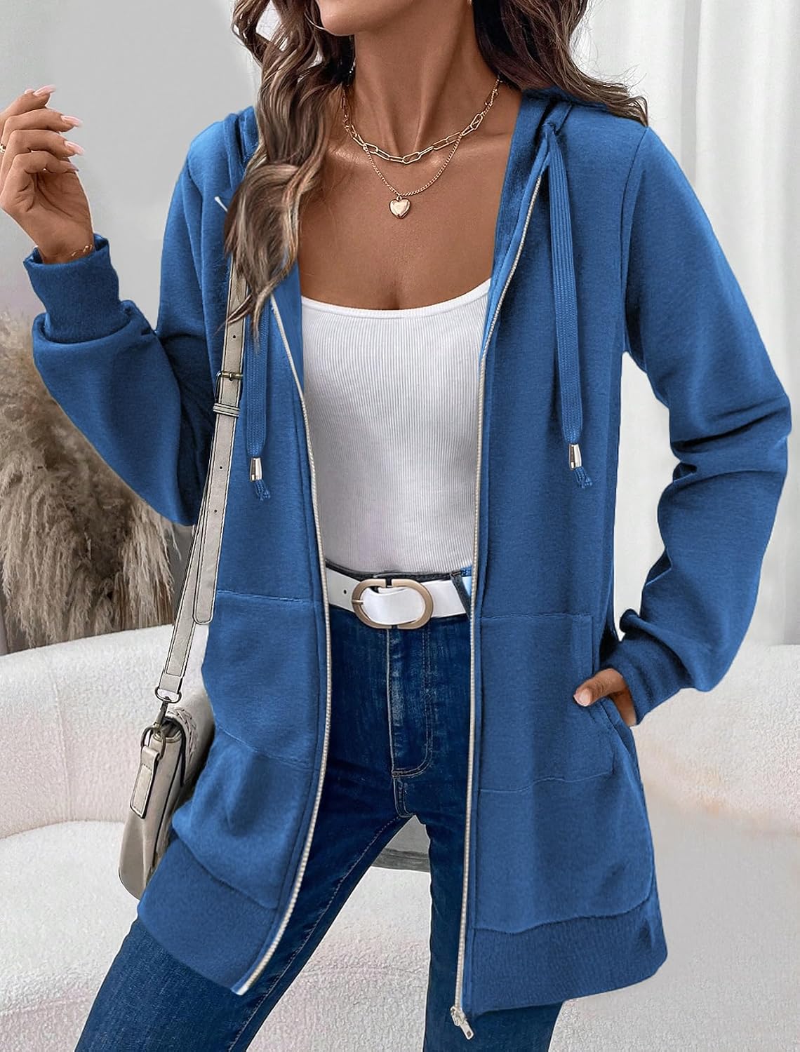Thumbnail 4 de Zeagoo Women's Zip Up Hoodies Long Tunic Sweatshirt