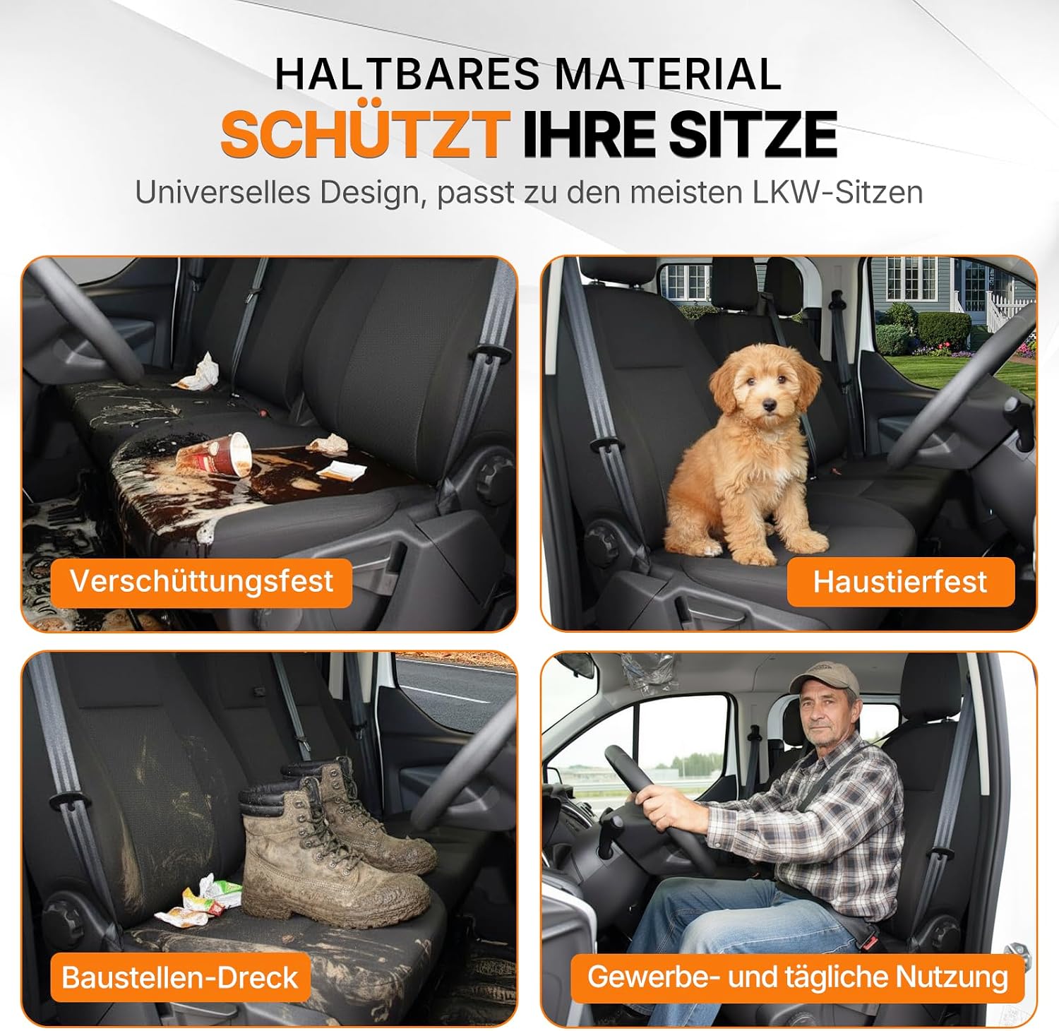 Thumbnail 6 de TOYOUN Van-Sitzbezüge 3D-Streifen-Druck – universell passend für die meisten Lieferwagen und LKWs