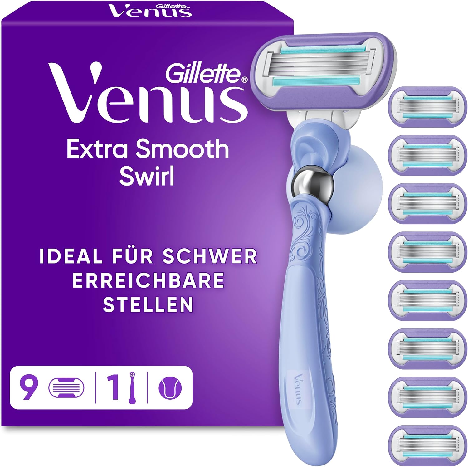 Detalle de Gillette Venus Extra Smooth Swirl Rasierer 9 Klingen