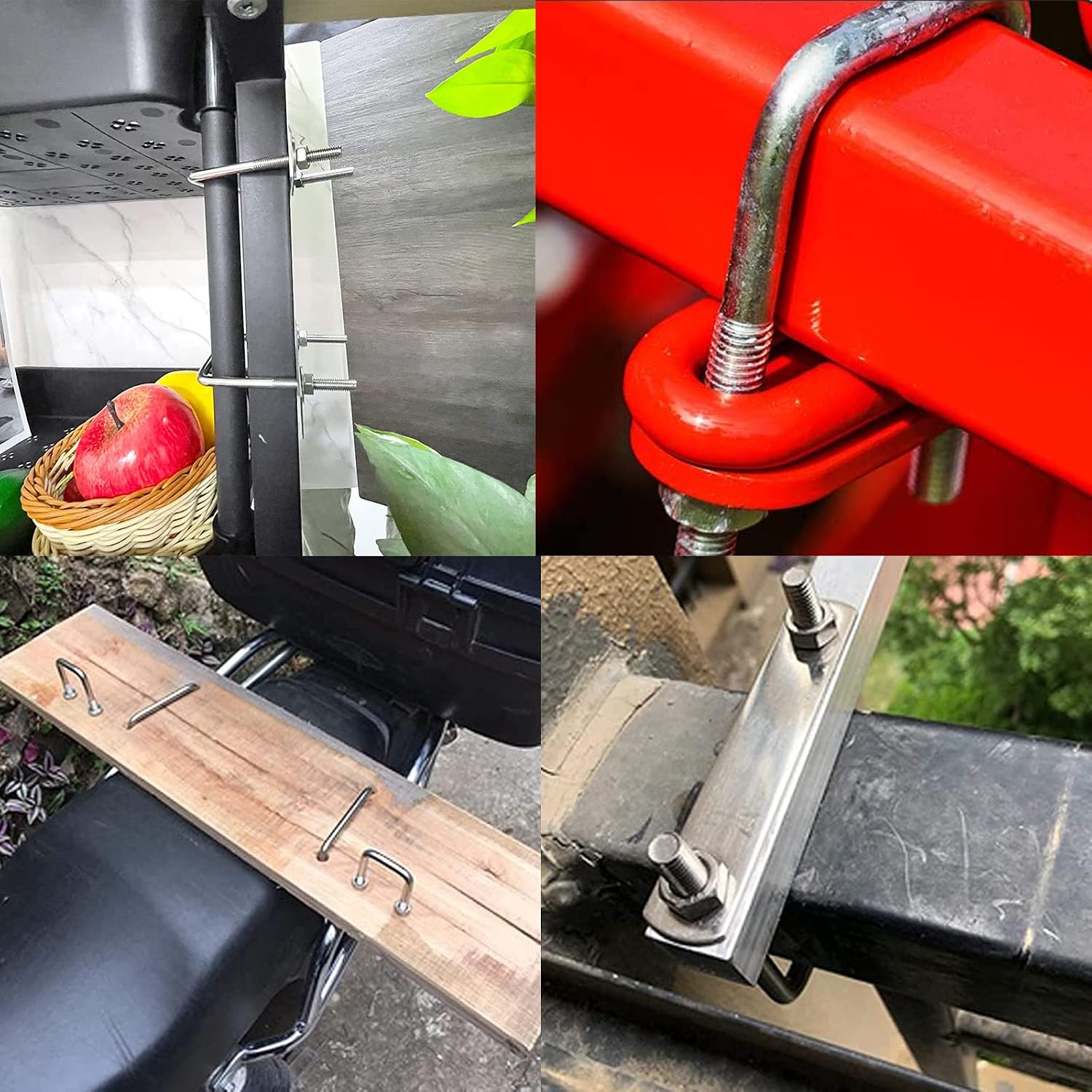 Detalle de Lwtsrp A4127-U-bolts, fyrkantiga U-bultar M8 40 x 100 mm i rostfritt stål