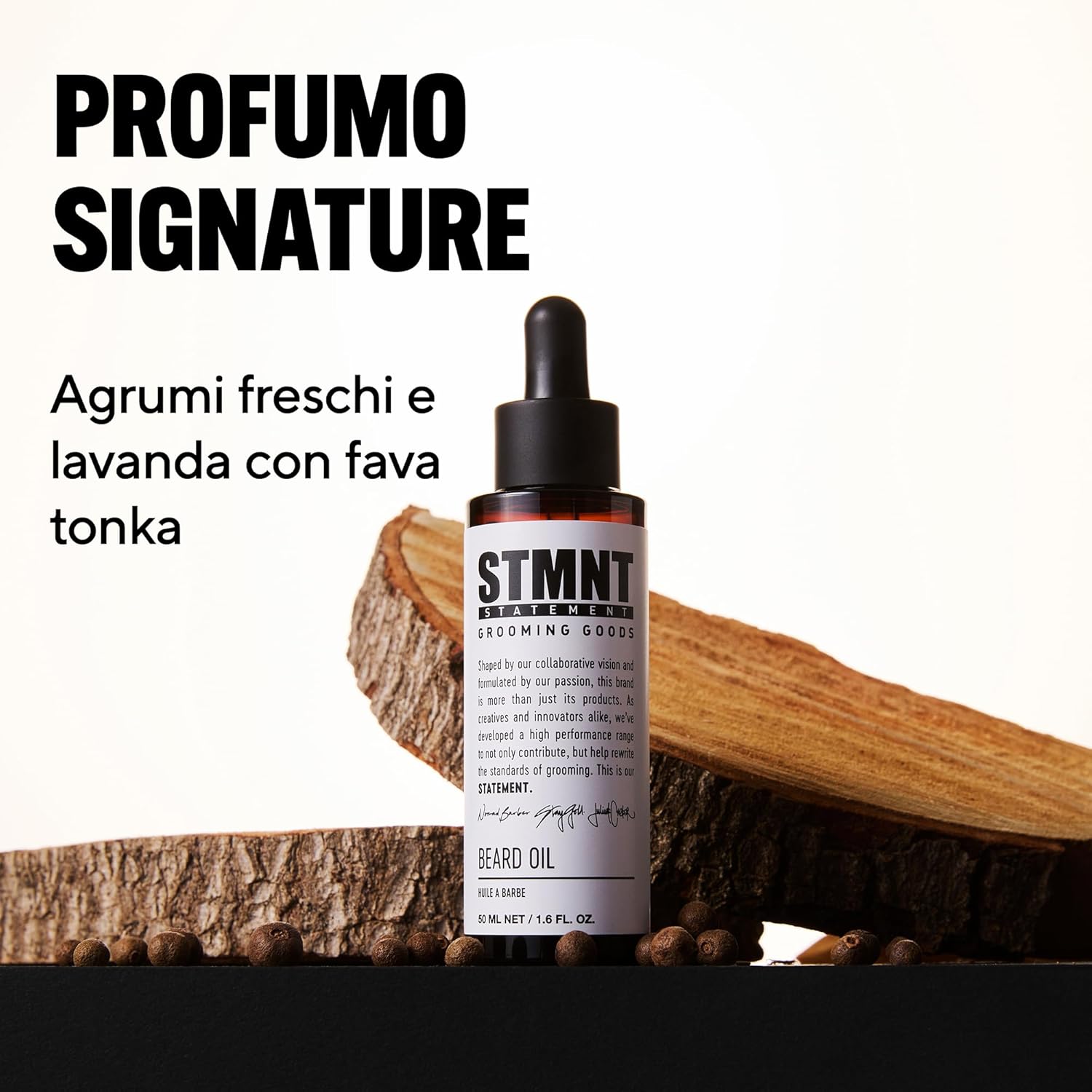 Thumbnail 3 de STMNT STATEMENT Beard Oil - Olio per Barba Uomo 50 ml, Agrumi e Legno