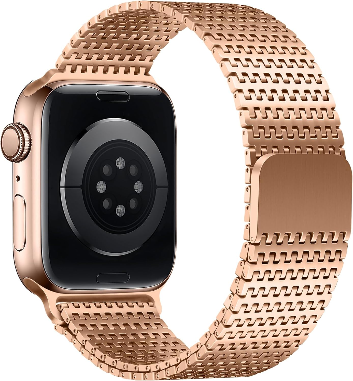 Thumbnail 1 de Anlinser Magnetic Stainless Steel Apple Watch Strap – Rose Gold (46/45/44/42mm) for Ultra/Series
