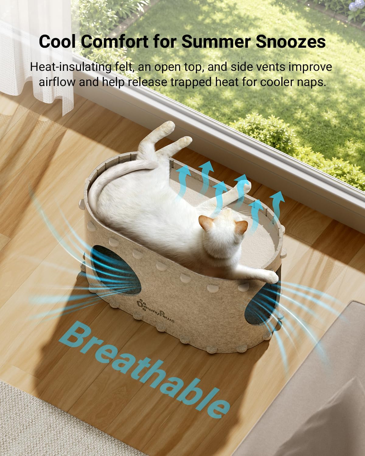 Detalle de DownyPaws Cat Cave Bed, Cream