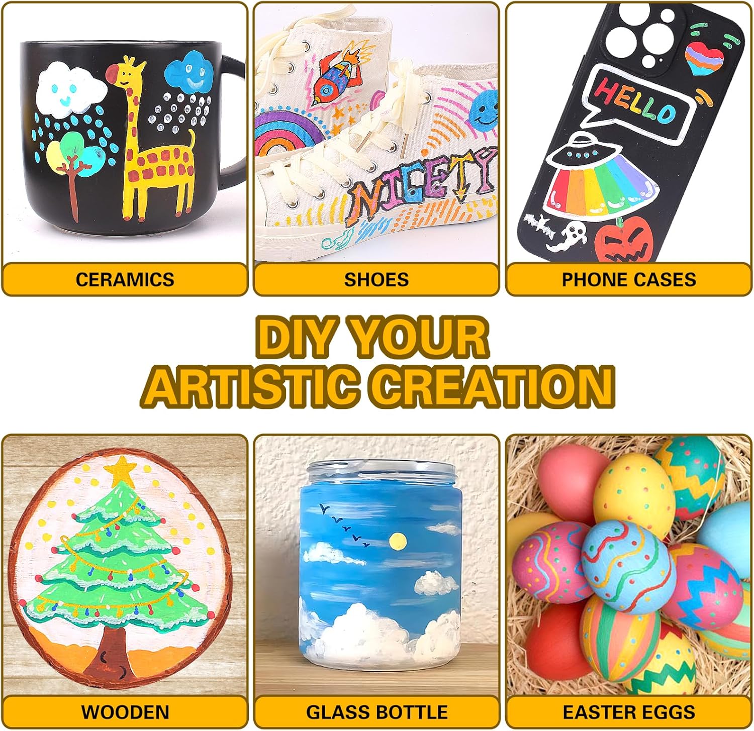 Thumbnail 3 de NICETY 58 Colours 3mm acrylic paint pens 🎨