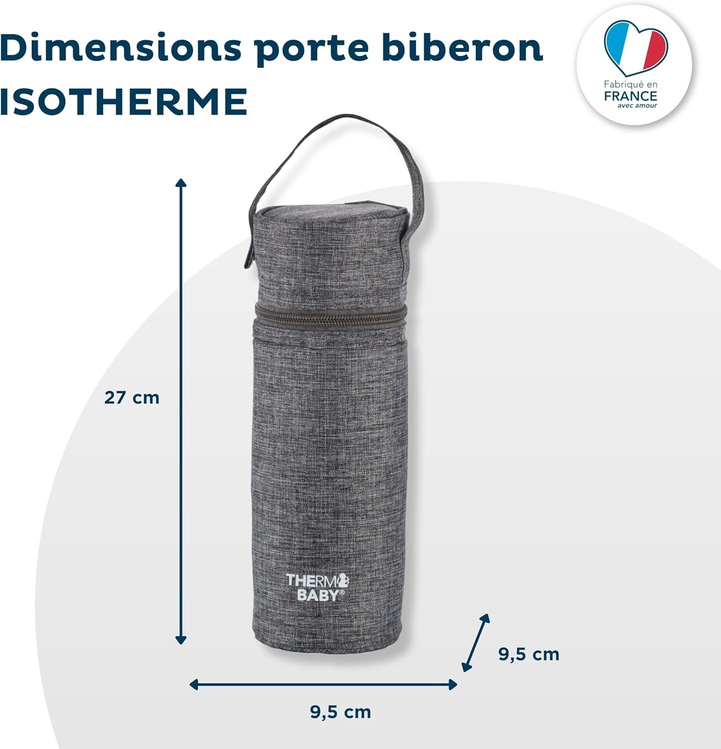 Thumbnail 3 de Porte-biberon THERMOBABY isotherme gris chiné – grande capacité pour déplacements