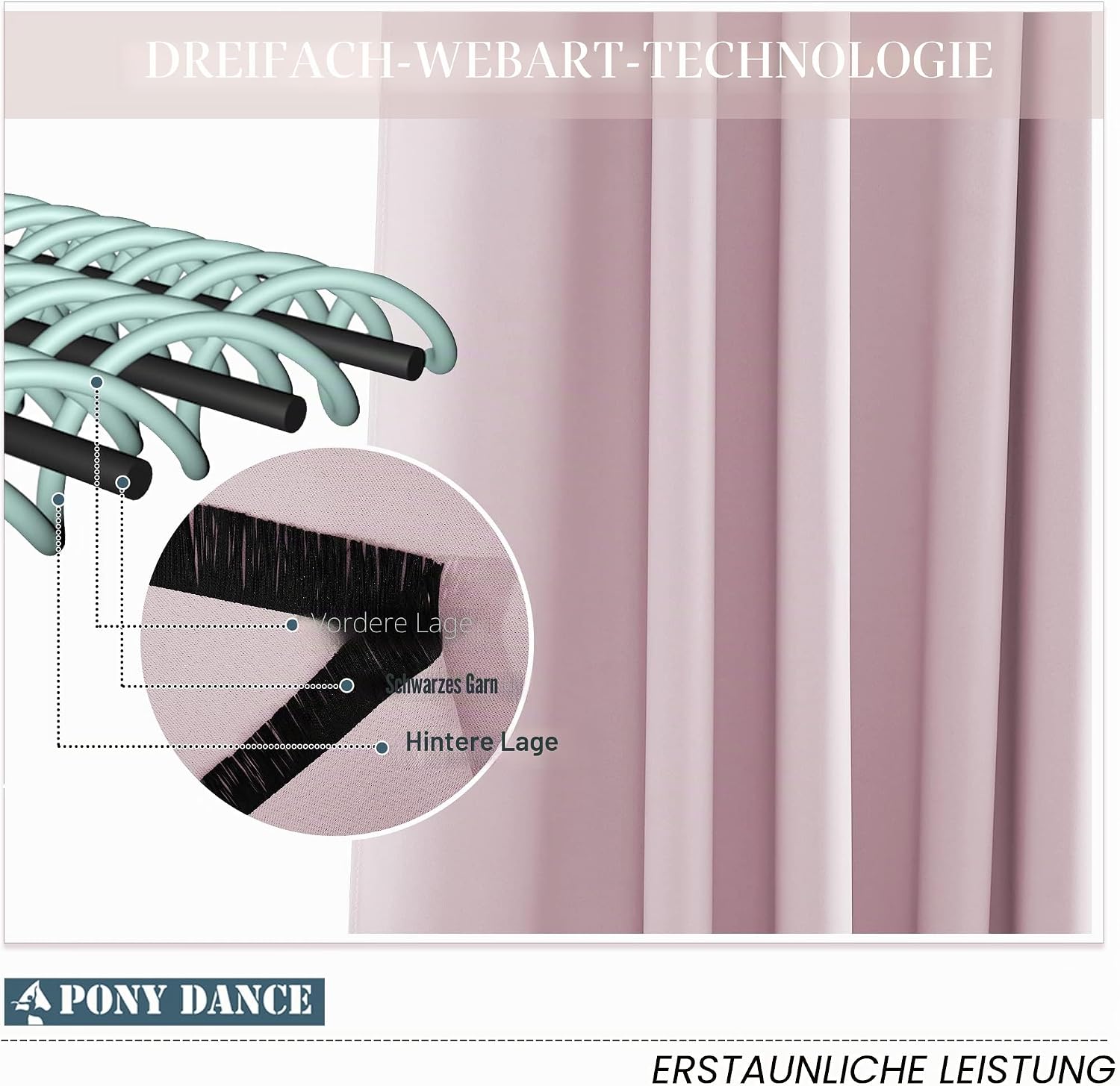 Detalle 1 de Ponydance Isolierter Vorhang 230 g/m²