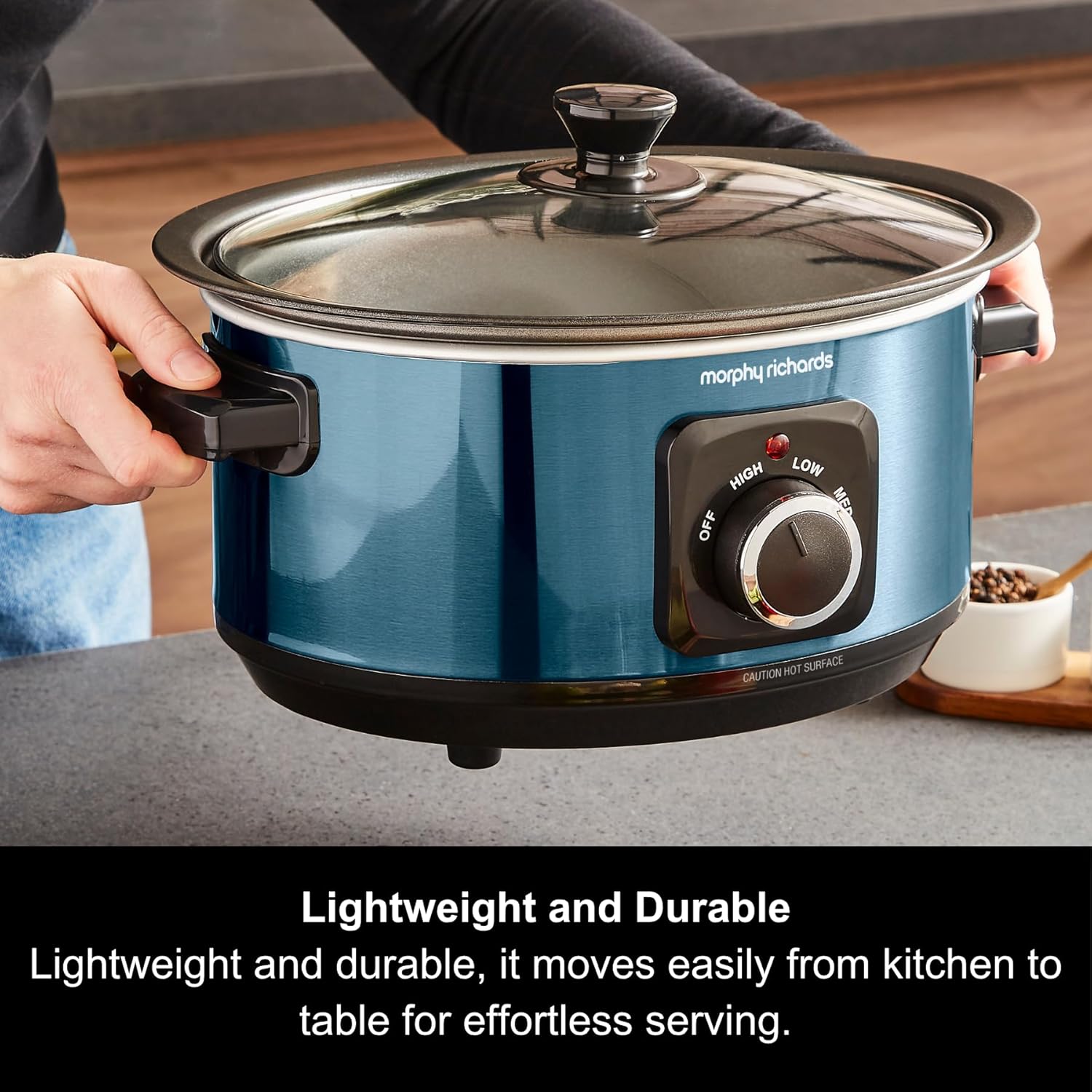 Thumbnail 1 de Morphy Richards Accents 3.5L Sear & Stew Slow Cooker (460023) with Shatter Resistant Glass Lid