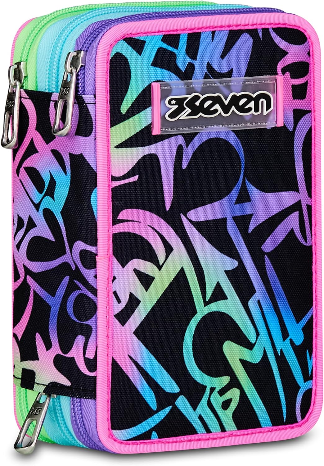 Detalle 2 de Seven Astuccio 3 scomparti rosa con triplo comparto e set da 44 pezzi