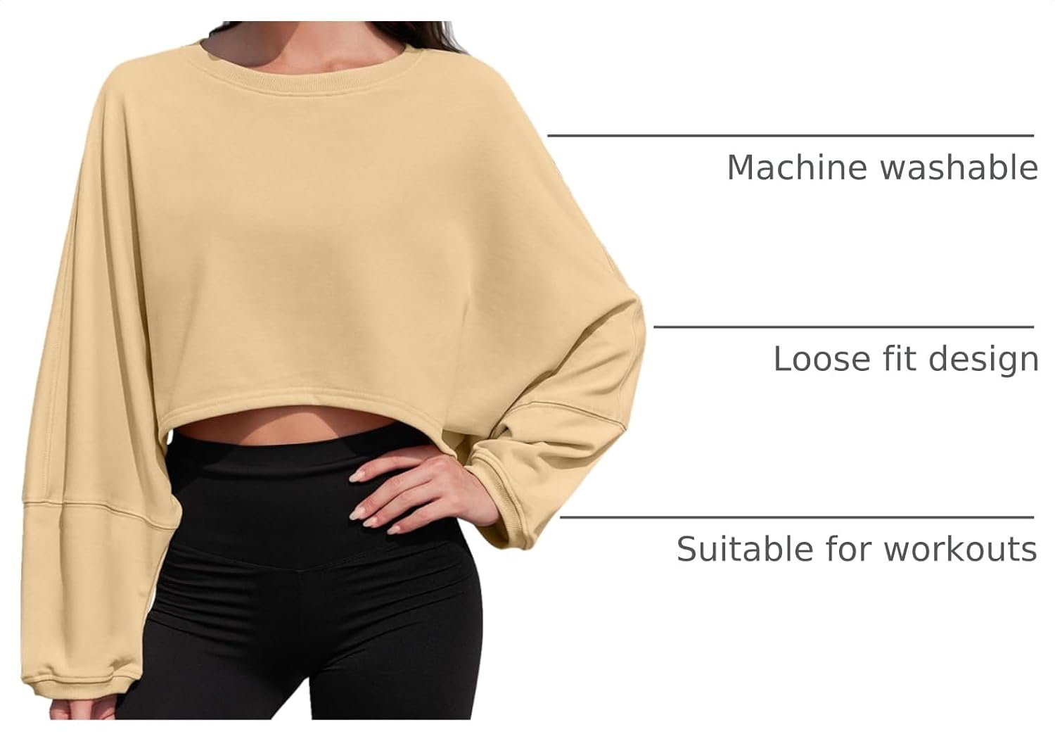 Detalle de Tankaneo Cropped Sweatshirt, Cotton-Polyester Blend