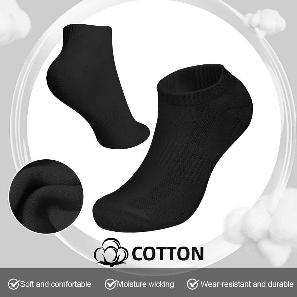 Detalle de Vicloon Trainer Socks for Men and Women – 8 Pairs Ankle Cotton Sports Socks