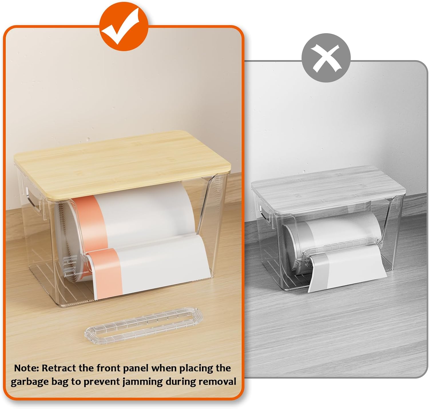 Thumbnail 5 de Delamu 2 Set Pantry Organizers and Storage with Trash Bag Holder and Bamboo Top