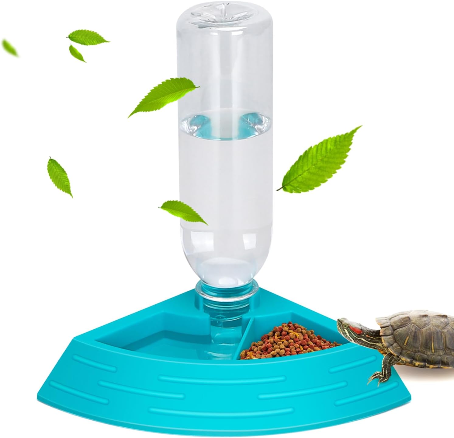 Nobleza alimentatore automatico per rettili con distributore d’acqua e ciotola 2 in 1 (blu, taglia S)