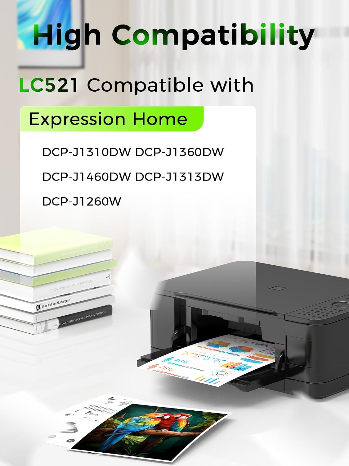 Thumbnail 1 de Jettruemedia LC521 Ink Cartridges Replacement for Brother LC521VAL (4-pack) – Compatible with DCP-J1260W / J1313DW / J1360DW / J1310DW / J1460DW