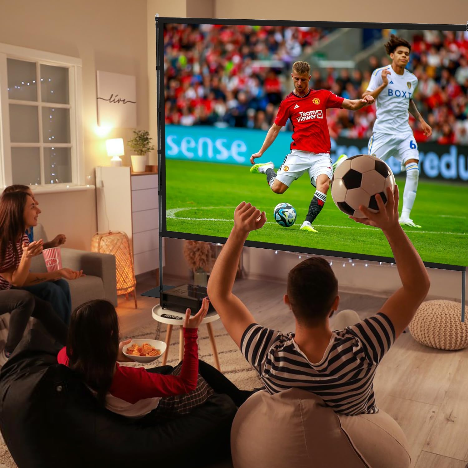 Thumbnail 2 de STWUI Outdoor Projector Screen with Stand (120-inch, 16:9) Portable 4K HD Wrinkle-Free Movie Screen