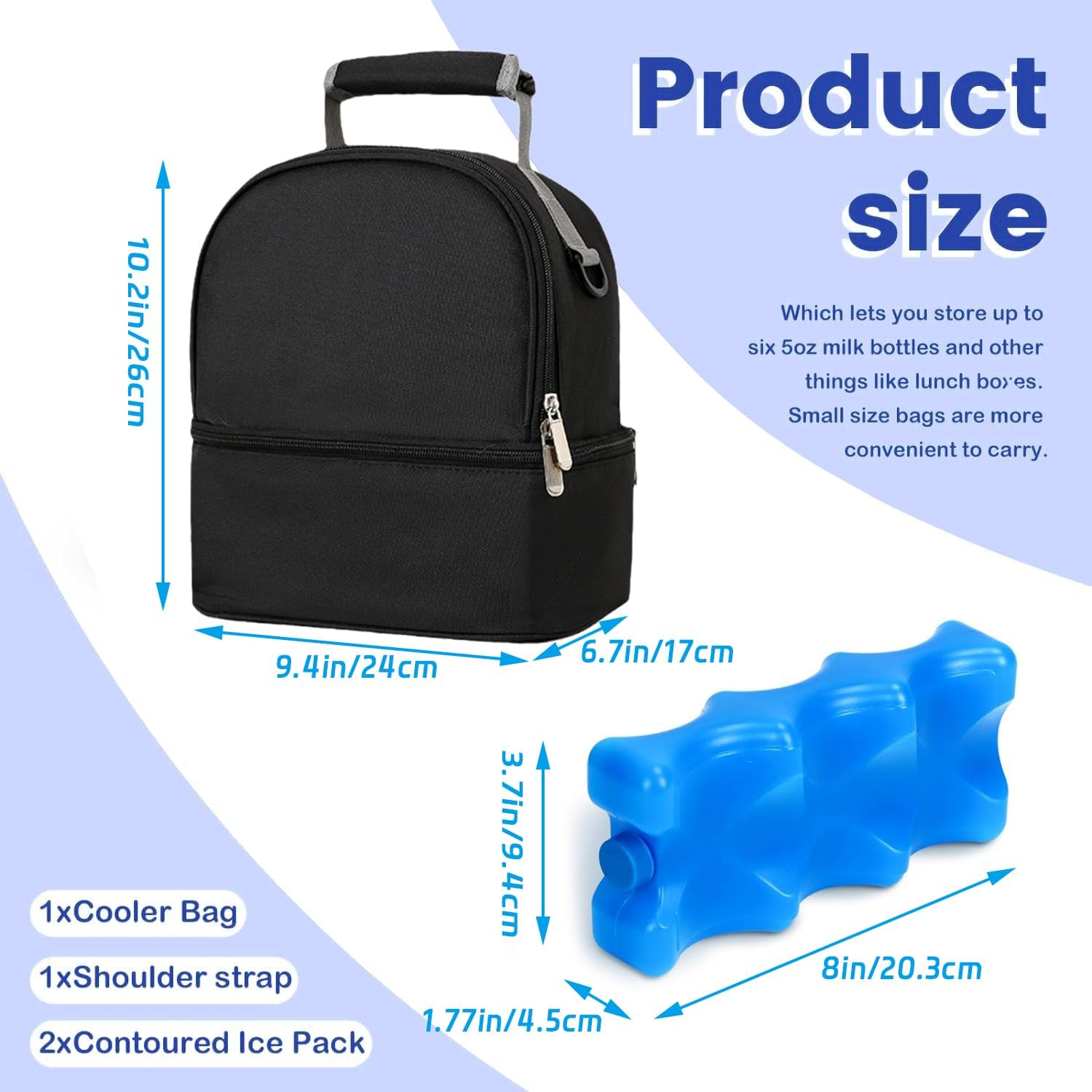 Thumbnail 1 de AIFUSI Double Layer Breastmilk Cooler Bag