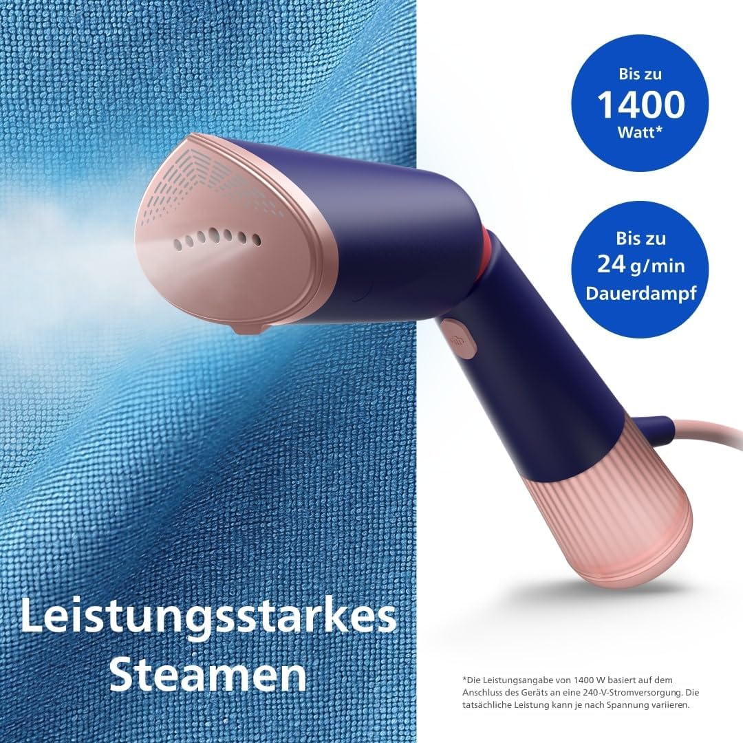 Detalle 2 de PHILIPS Stiratore a Vapore Portatile Serie 5000 SHT5030/20: potenza, precisione e portabilità per vestiti impeccabili