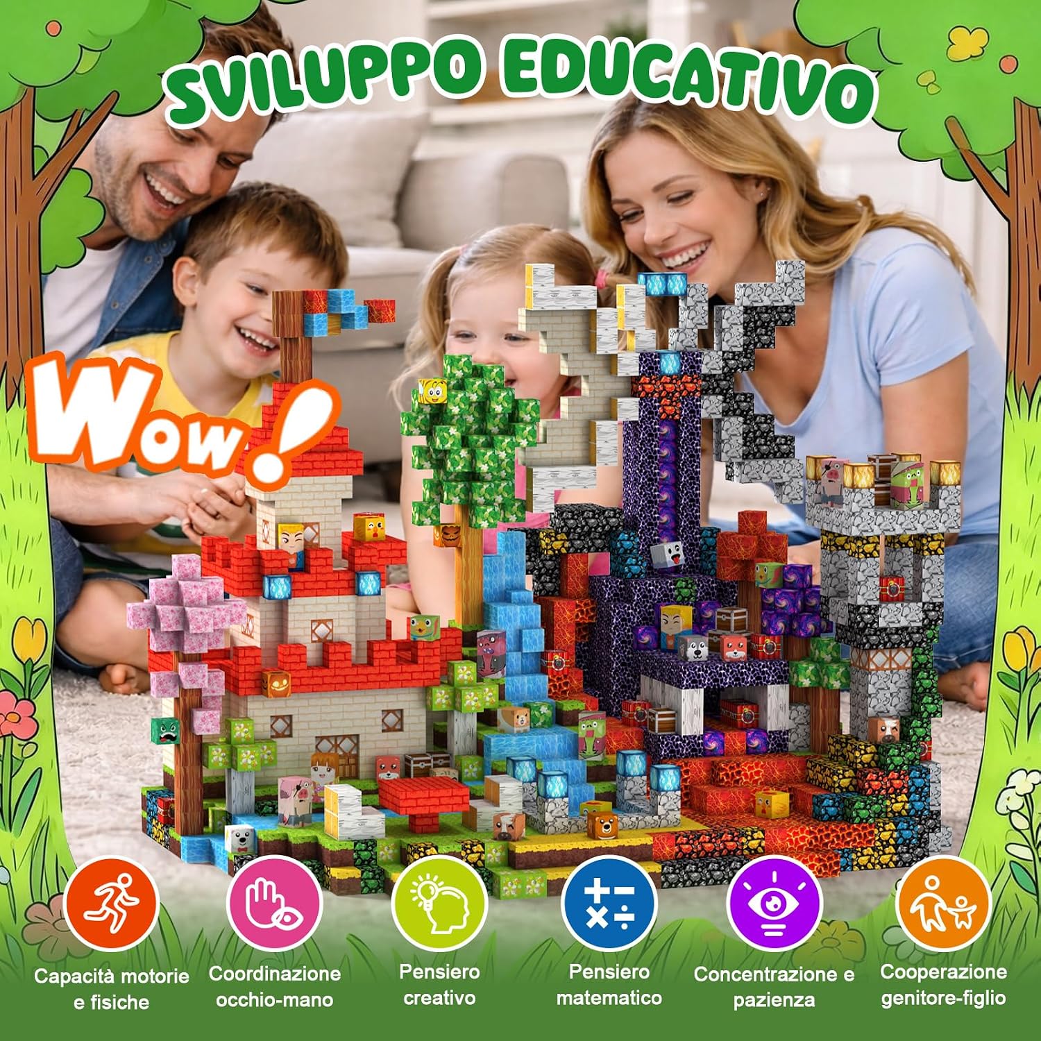 Thumbnail 6 de Crifeton Costruzioni Magnetiche per Bambini 330Pezzi 2 cm – Giochi Cubi Magnetici Montessori per 3+