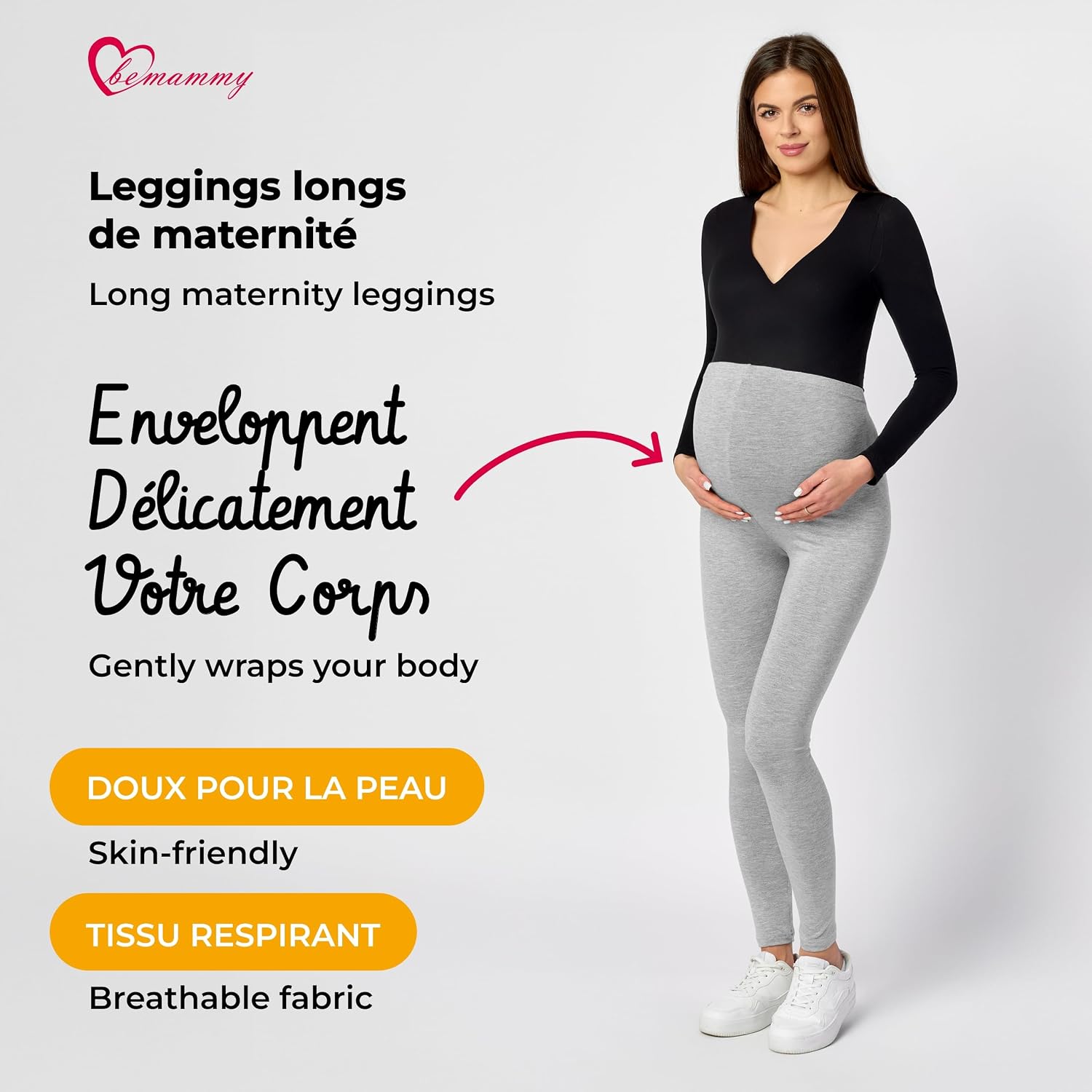 Detalle de Be Mammy BE20-257 Legging de grossesse long đ€°