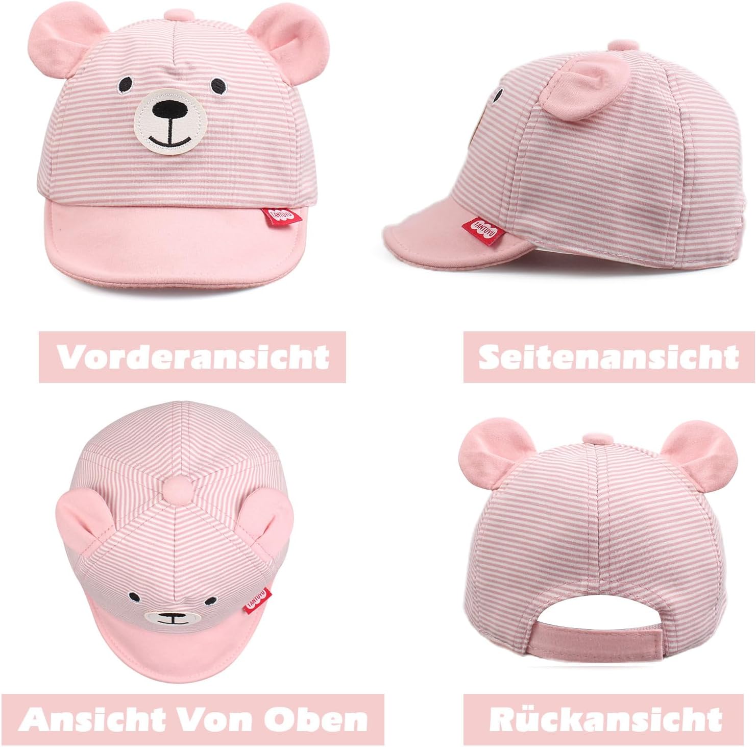 Detalle 2 de Pesaat Baby Baseball Cap 3-18 Monate – UV-Schutz, verstellbare Klettverschluss-Baby-Cap aus Baumwolle