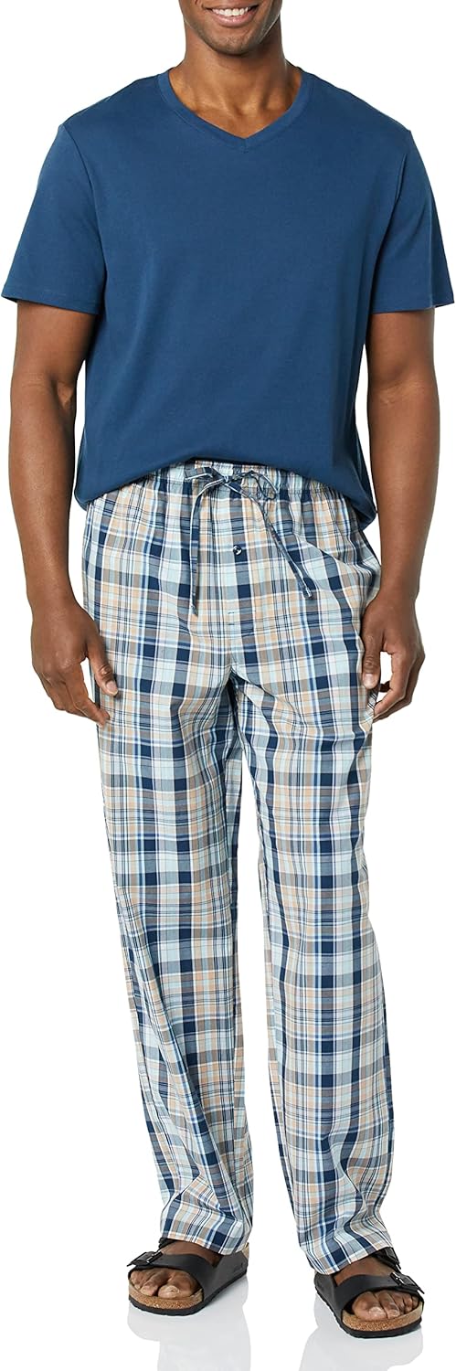 Thumbnail 5 de Amazon Essentials Herren Schlafanzug-Set: T-Shirt und Hose aus Baumwollpopeline