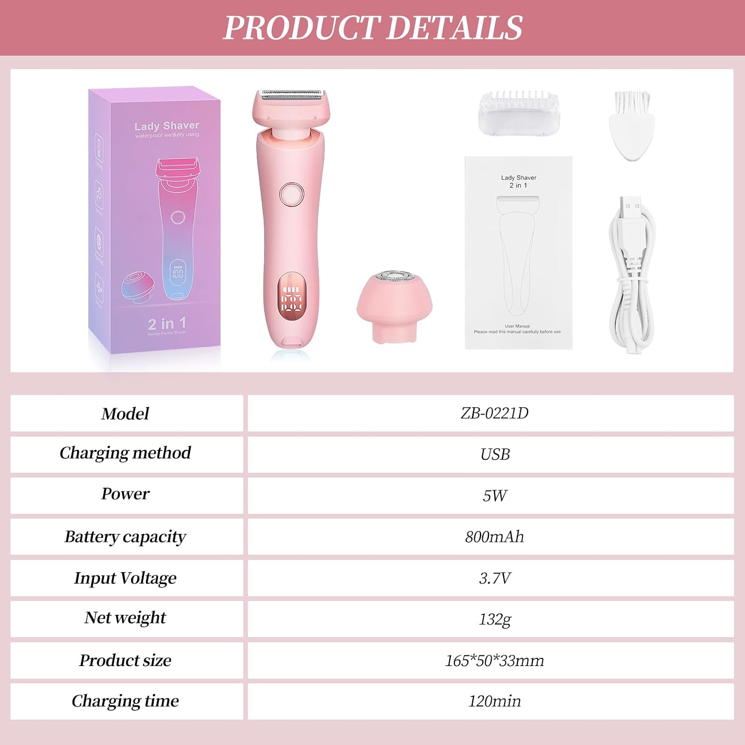 Thumbnail 6 de yusvwkj Lady Shaver for Women 2 in 1 electric razor 🪪