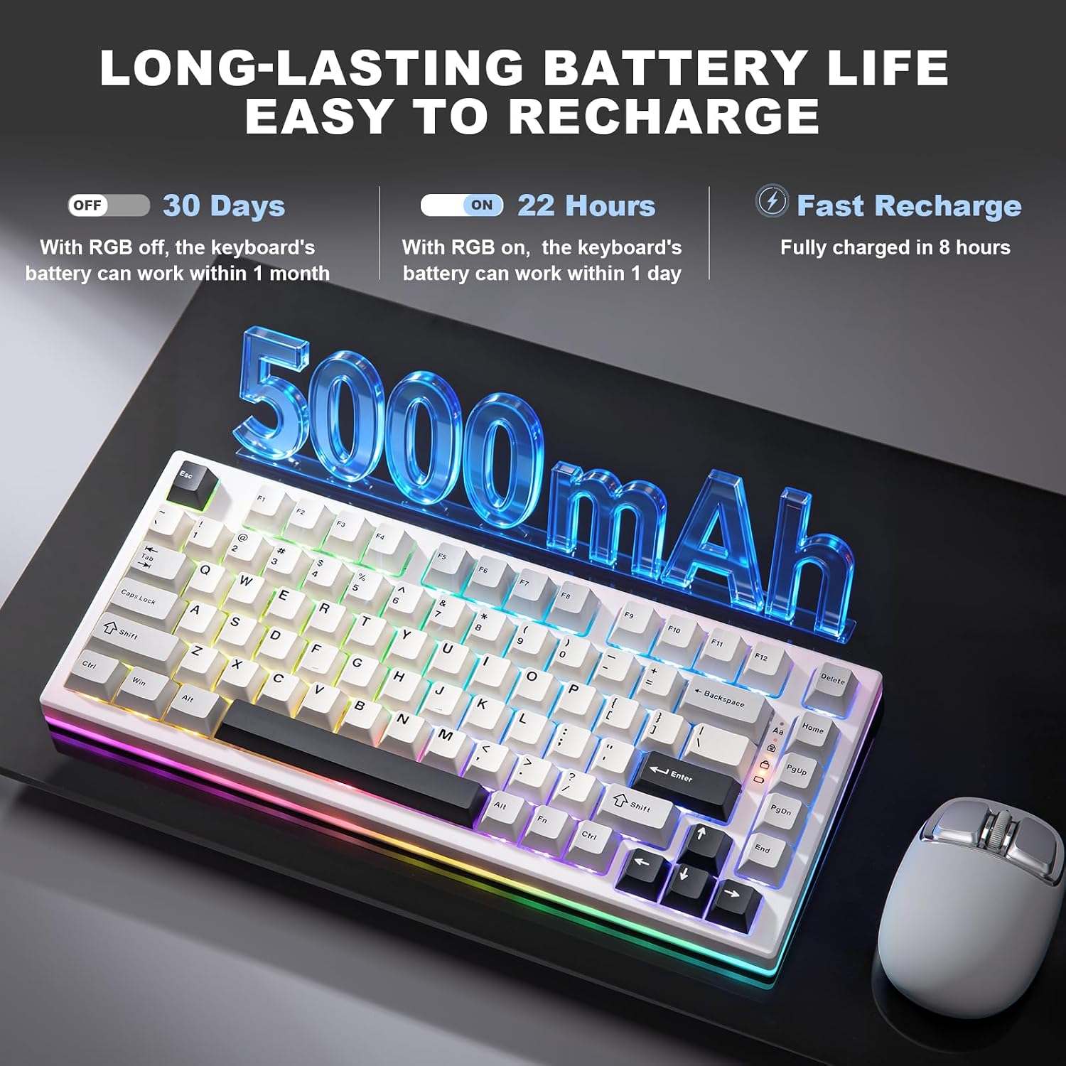 Thumbnail 6 de YUNZII YZ75 Wireless Mechanical Keyboard 75% RGB BT5.0