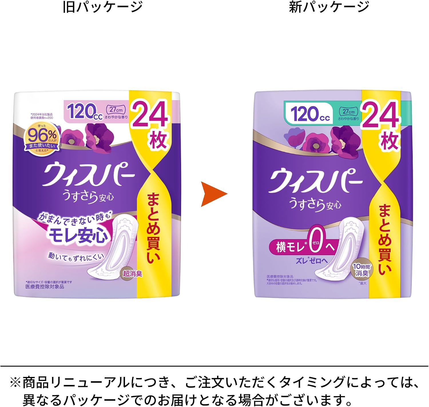 Thumbnail 2 de ウィスパー うすさら安心 女性用尿漏れパッド 120cc 120枚（24枚×5パック）