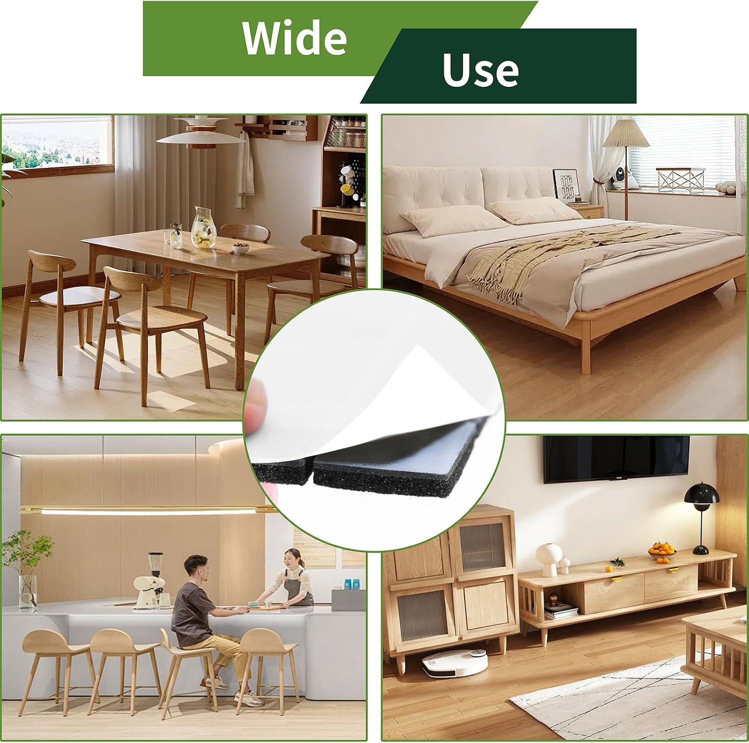 Thumbnail 6 de COVERCORNER ハードウッド床用フェルト家具パッド 48個入り・正方形・厚さ5mm