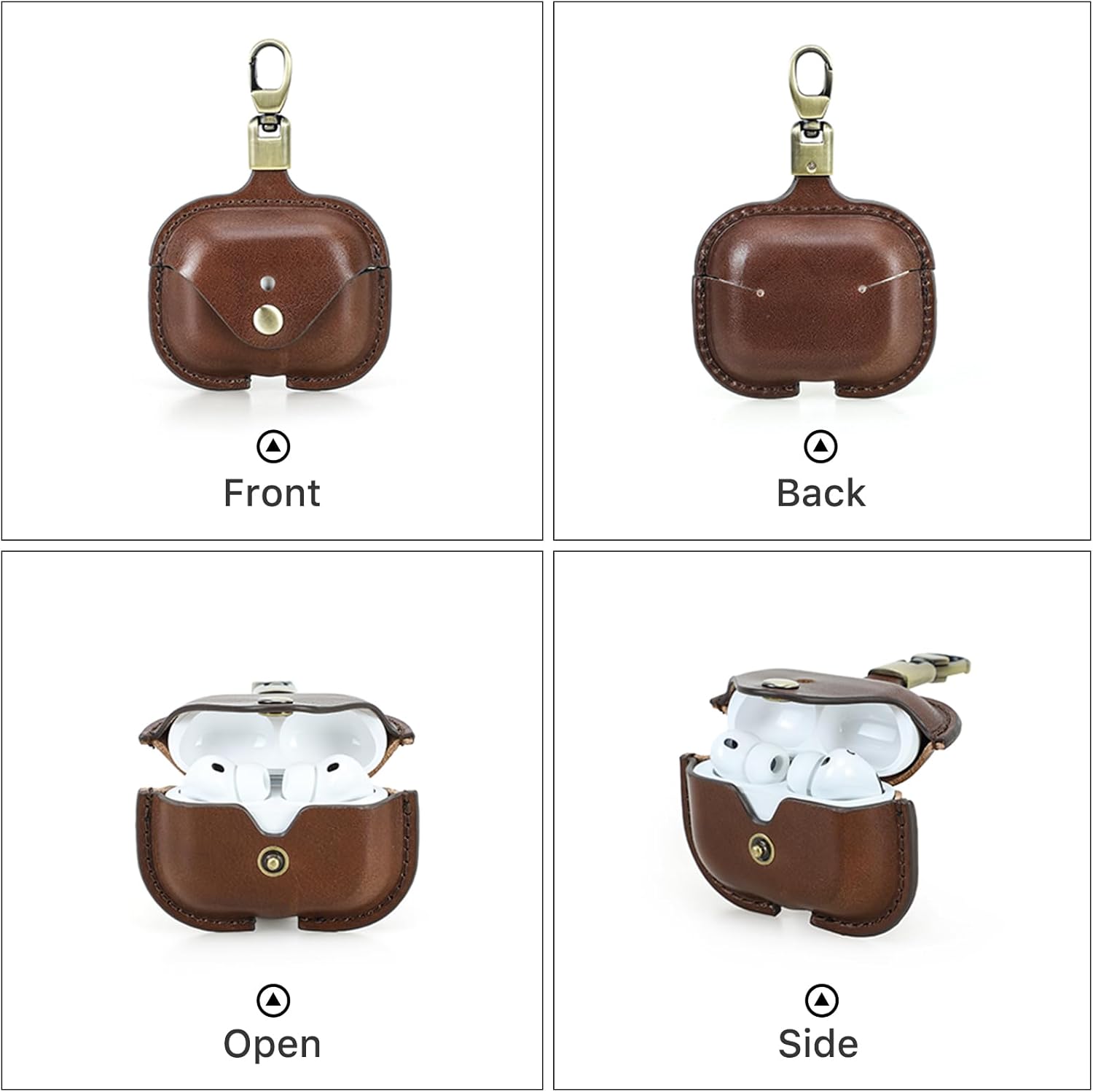 Thumbnail 2 de CONTACT'S FAMILY Leather Case for AirPods Pro 3 (Coffee) with Key Hook