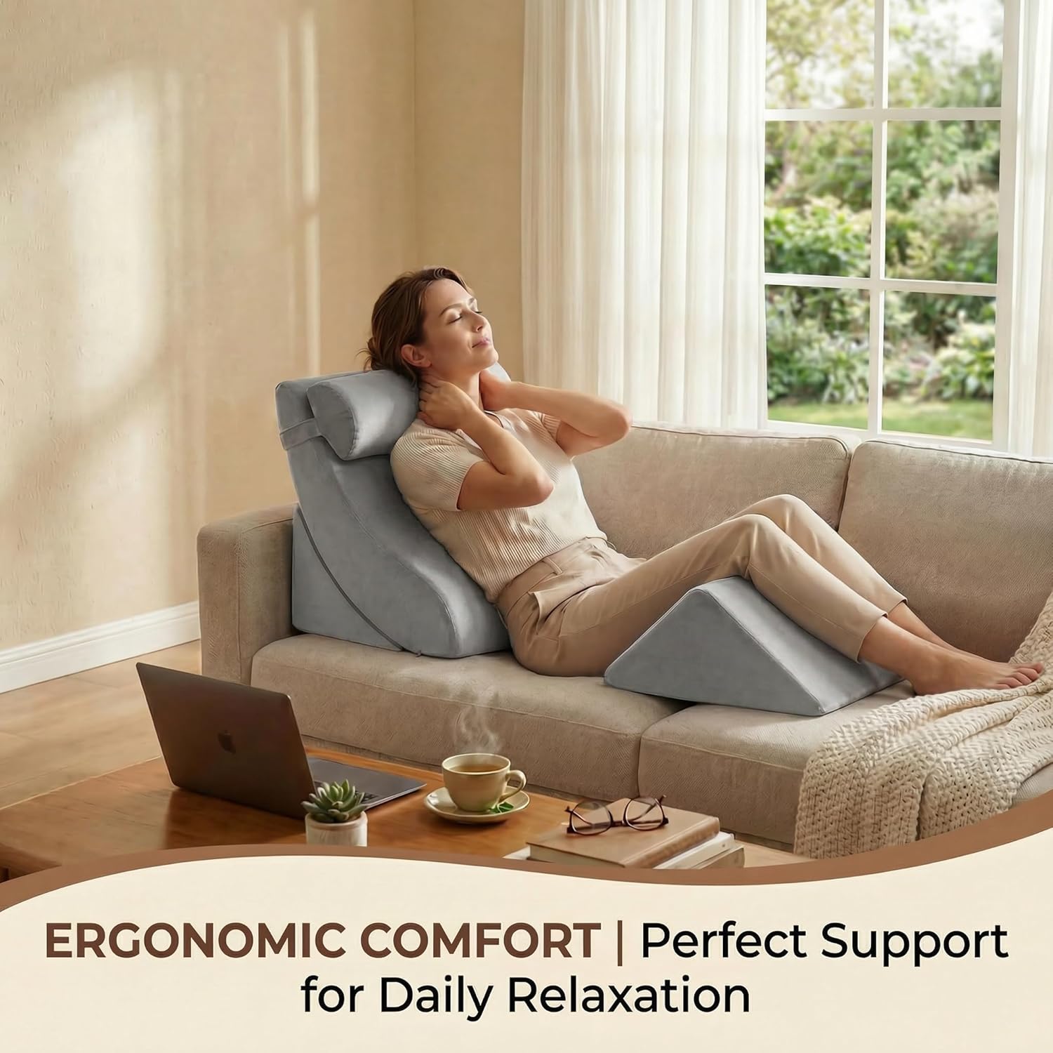 Thumbnail 3 de Axelrod 4PCS Orthopedic Bed Wedge Pillow Set (post-surgery foam) for back, neck & leg comfort