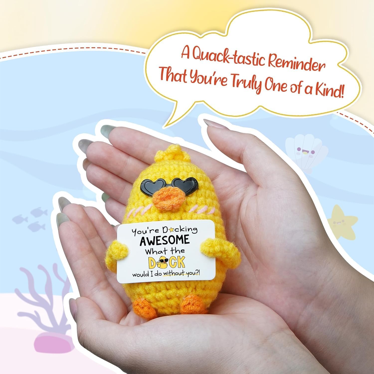 Thumbnail 5 de ALUNME Crochet Duck Gifts – “You Are Awesome” positive duck for Father’s Day, thank you & farewell