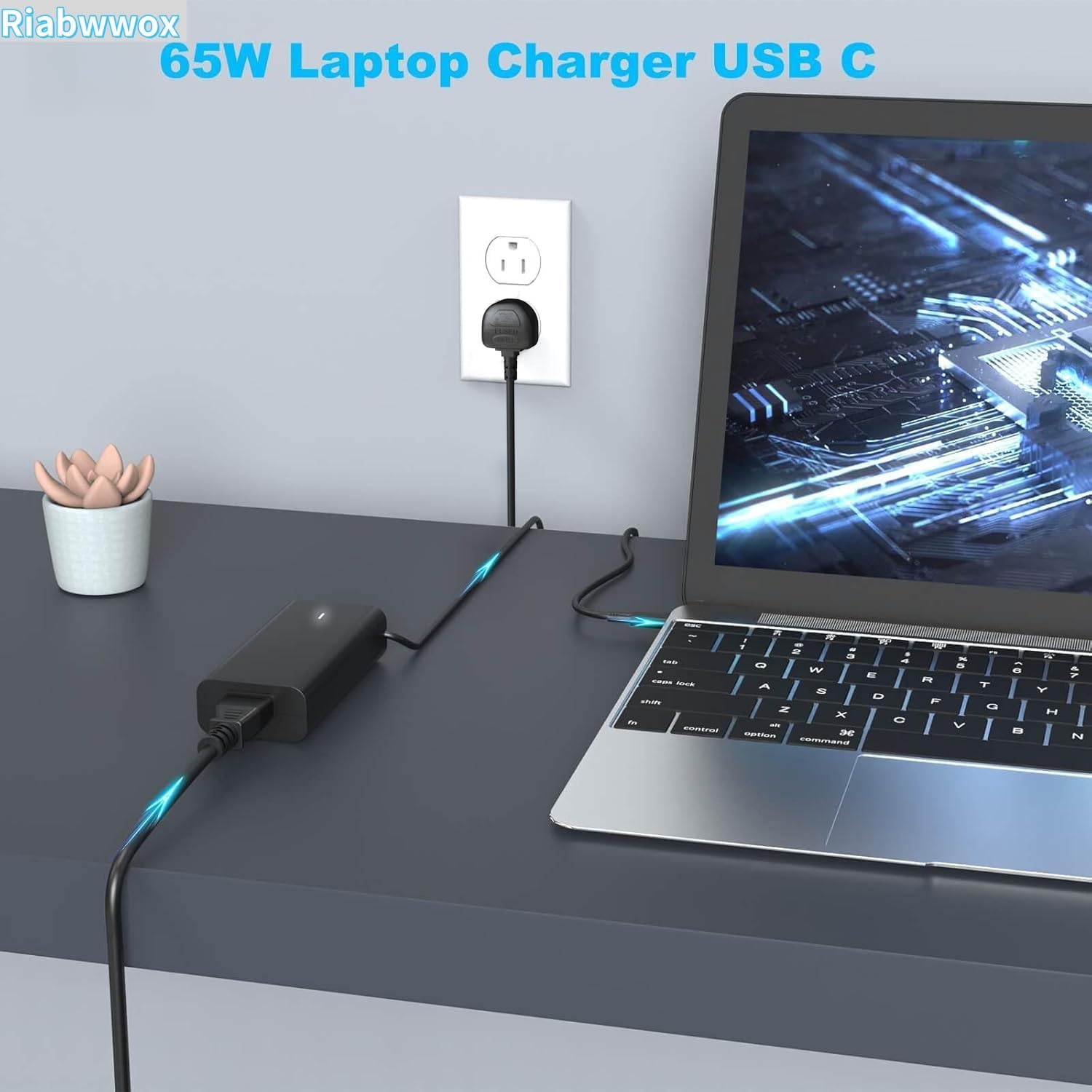 Thumbnail 5 de Riabwwox 65W USB-C Laptop Charger for Dell Latitude and XPS (Type-C) – Wide Compatibility