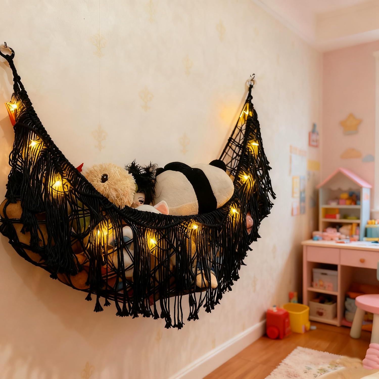 Detalle 2 de LXUNYI stuffed animal hammock, cotton rope